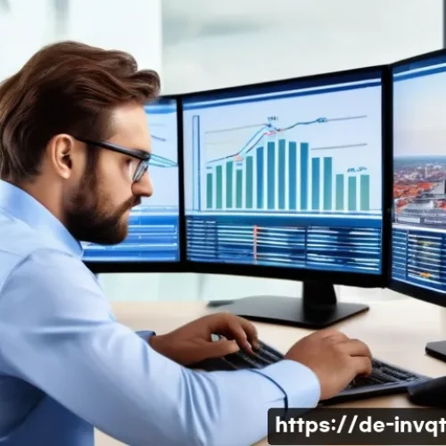 Home 28 리스크 성향에 따른 투자 성과 비교 - A professional German investor in a modern office setting, analyzing diverse financial charts and da...